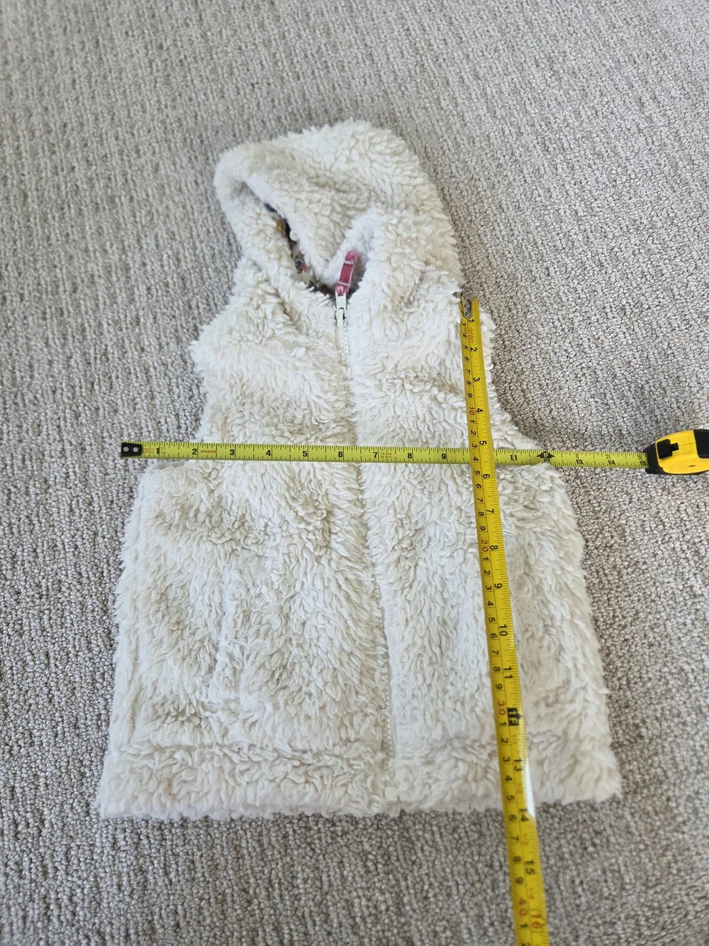 Mini Boden Sherpa Fleece Hooded Vest, Size 18-24 Months